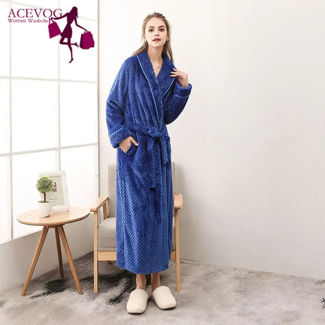 

100% Coral Fleece Couples bathrobe thick flannel bathrobe winter autumn thickening terry women cotton robe men chinese kimono