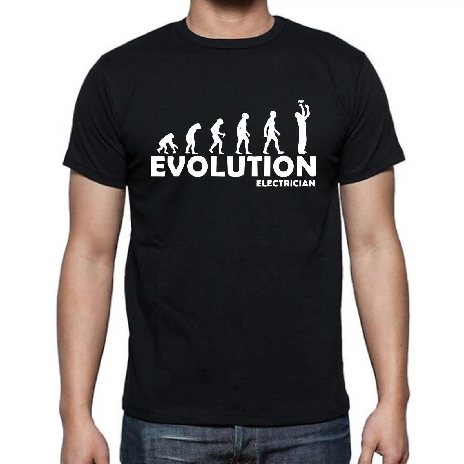 

Evolution of Electrician Light Technology T-shirt Tee Loose Cotton T-Shirts for Men Cool Tops T Shirts Low Price Round Neck Men