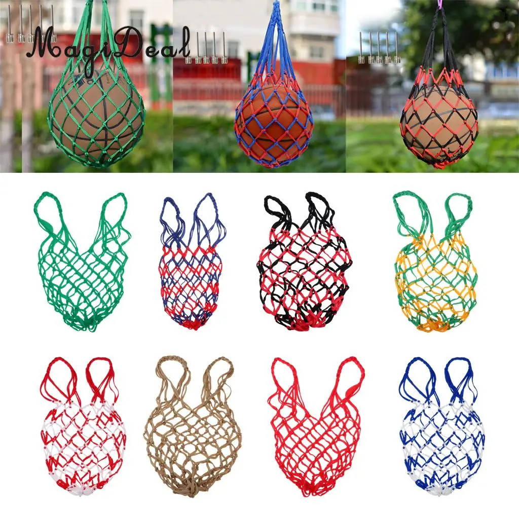  Sports Equipment Bags Mesh Ball Drawstring Cord w/ Ball Pump Needles for Basketballs FootballsSoccer Balls Volleyballs Softball