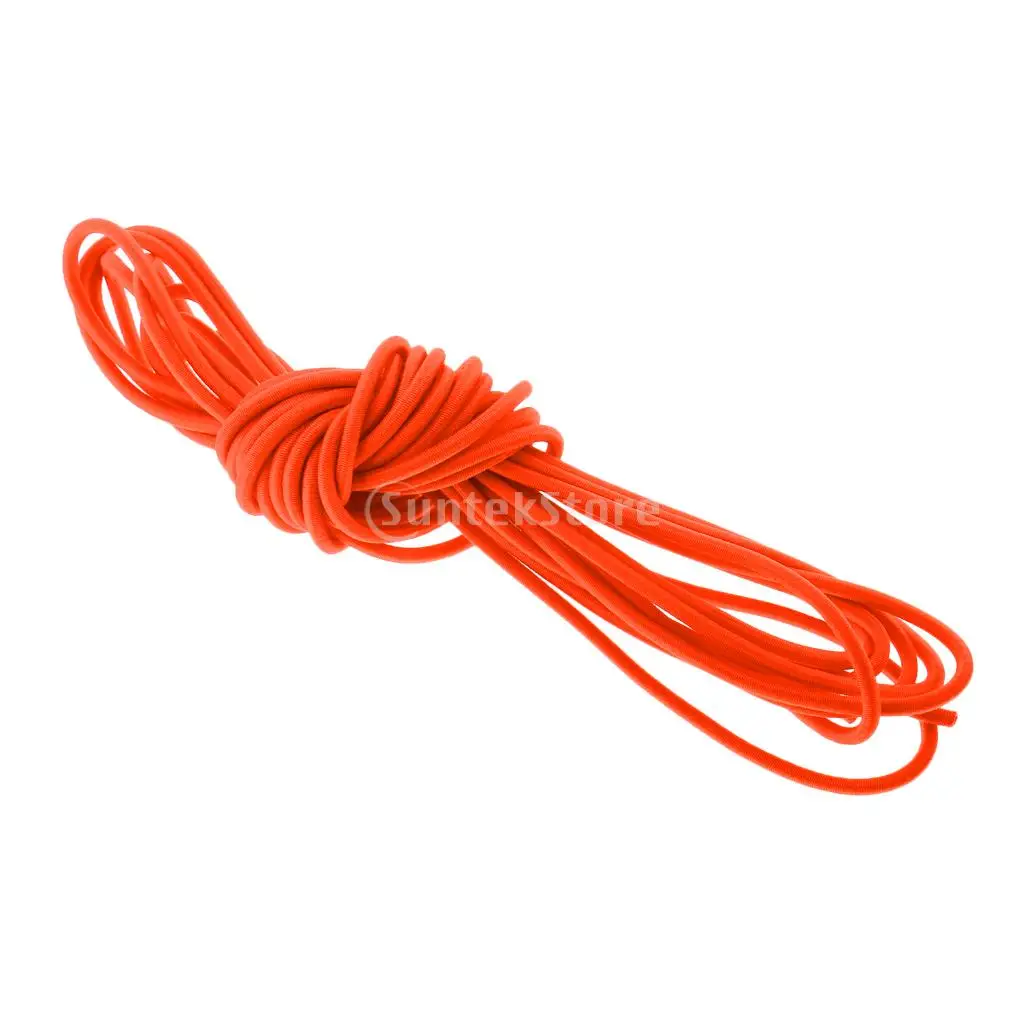 Orange 3mm 0.5-100m Strong Bungee Rope Shock Cord Tie Down Strap Trailer Boat Kayak/ Replacement Tent Folding Rod Elastic Rope