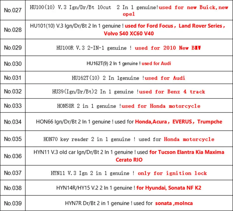 Wilongda LiShi 2 в 1 Набор инструментов FORD2017 KIA2018 HU71 VAC102 MAD2014 ICF03 HU162T(10) HU162T(9) MIT9/MIT6 HU39 SSY3 B111 ISU5 инструмент