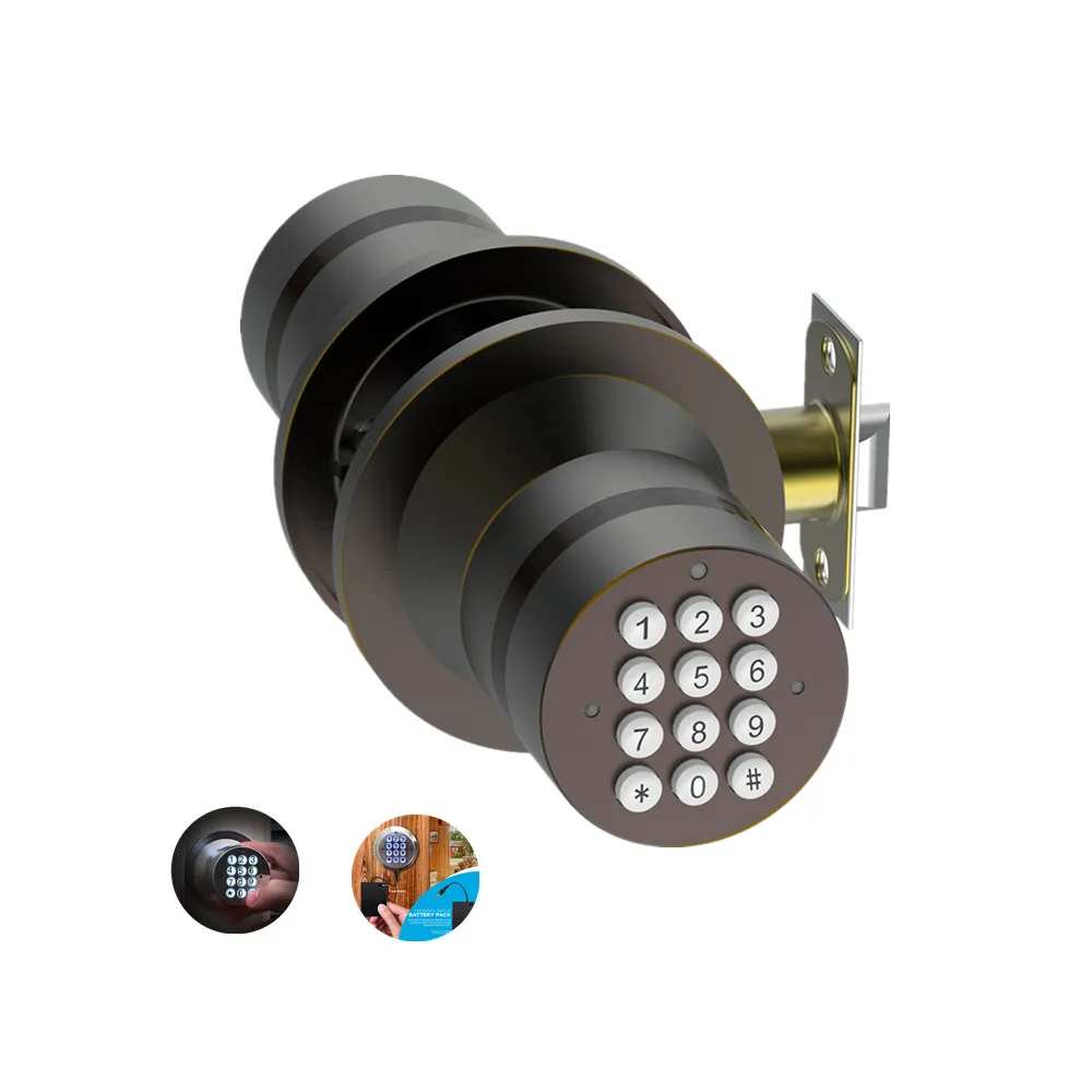 

Smart Knob Kit Keyless Electronic Keypad Door Lock with Automatic Locking, Battery Backup and Easy Installation (No Bluetooth)