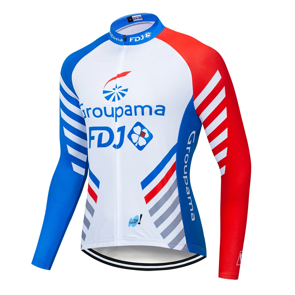 pro team groupama FDJ велосипедная футболка с длинным рукавом Ropa Ciclismo быстросохнущая одежда для горного велосипеда 9D гелевая подкладка наборы - Цвет: Jersey