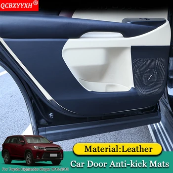 

QCBXYYXH Car Styling 4pcs Side Edge Anti-kick Door Mat Cover Protection Pad Accessories For Toyota Highlander Kluger 2015-2018