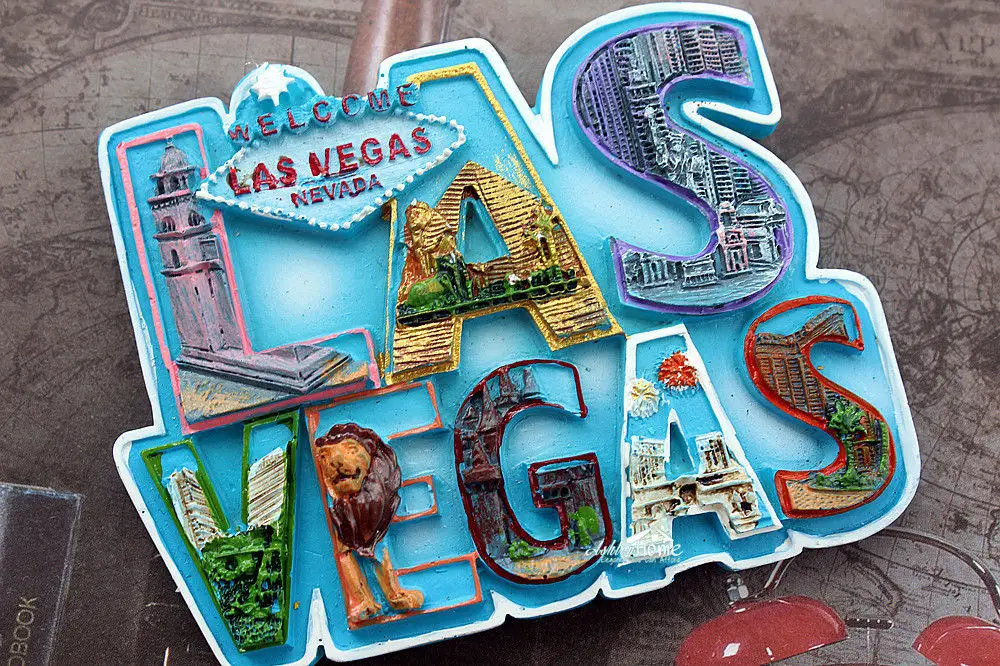 LAS VEGAS США туристический сувенир для путешествий 3D резиновый магнит на