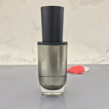 

30ml mushroom shape plastic Acrylic grey bottle with black pump lid for serum /lotion/emulsion/foundation packing