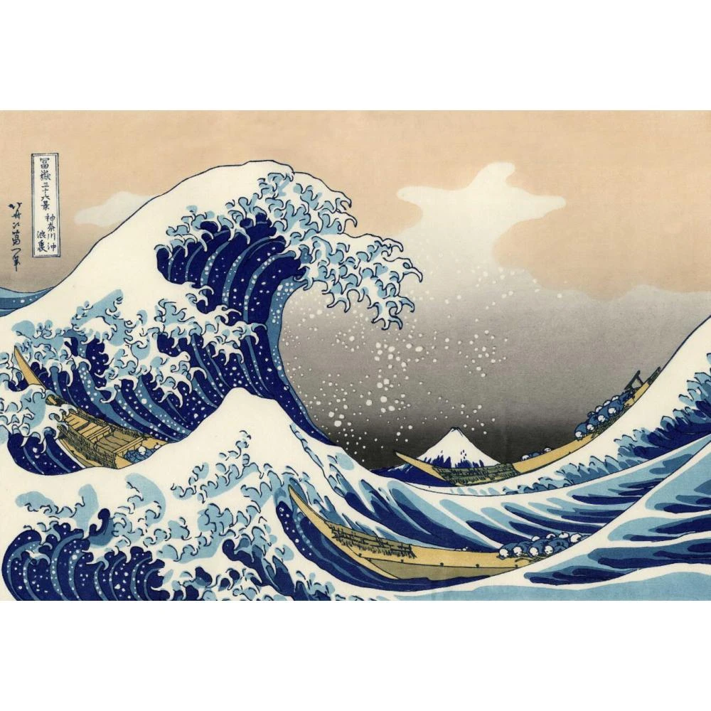 日本の手描きの刀 水玉模様のレプリカ アンケシの大きな波 キャンバスの海の風景のイラストの装飾 Painting Comics Painting Goldpainting Brush Aliexpress