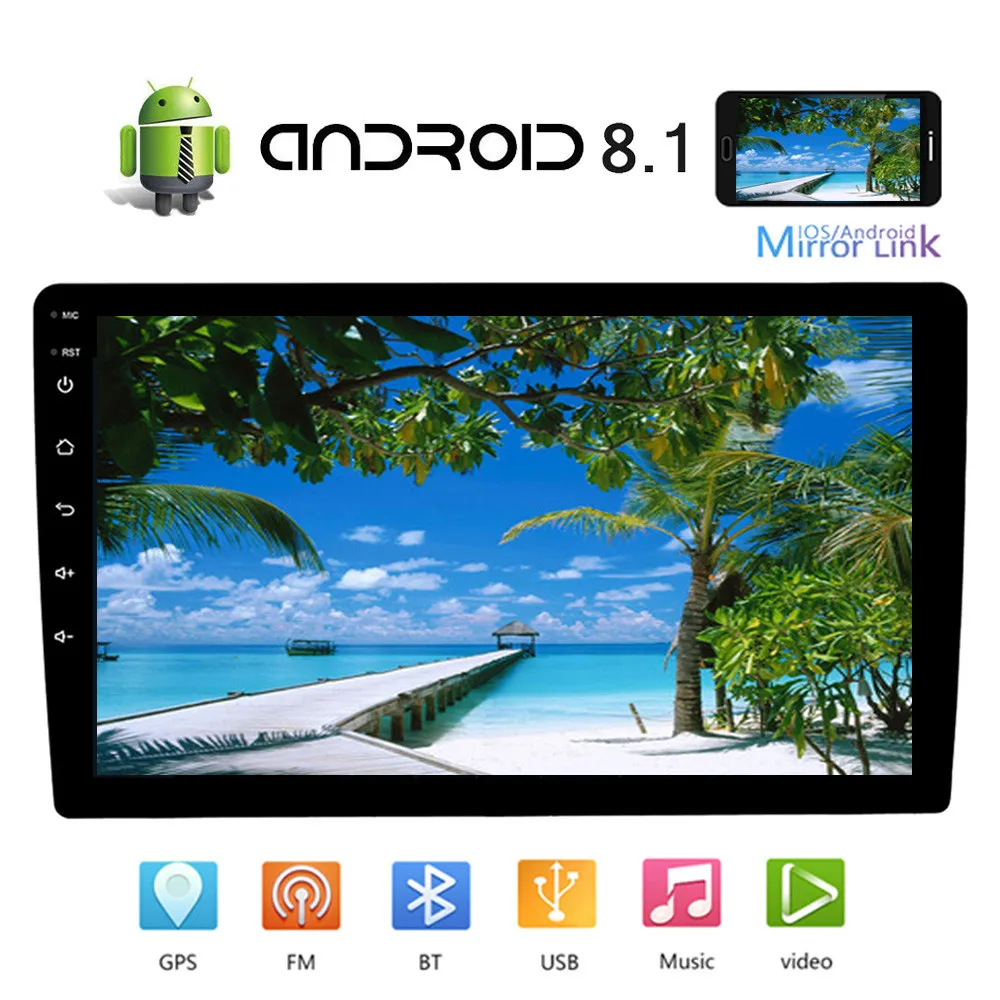 

Quad Core Car Multimedia Player 10.1" Android 8.1 2Din Car Radio Stereo GPS Navigation Bluetooth WIFI Audio MP5 Player