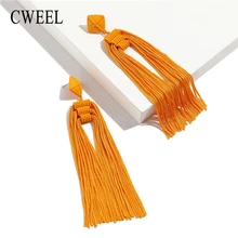 CWEEL, серьги с длинной бахромой для женщин, серьги, геометрические, вечерние, свадебные, Boho, висячие серьги, модные ювелирные изделия