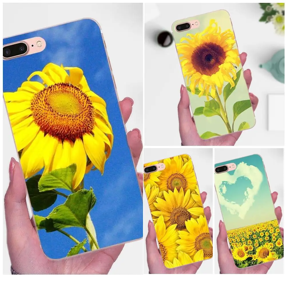 Мягкий узор розовый желтый подсолнух для Huawei P7 Honor 4C 5A 5C 5X 6 6C 6A 6X 7 7X 8 9 V8 V10 Y3II Y5II Y6II G8