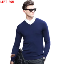 Casual Slim Fit Sweater Men Classic Pure color Pullover Men Solid Color V-Neck Pull Homme Cashmere Wool Sweaters Shirts