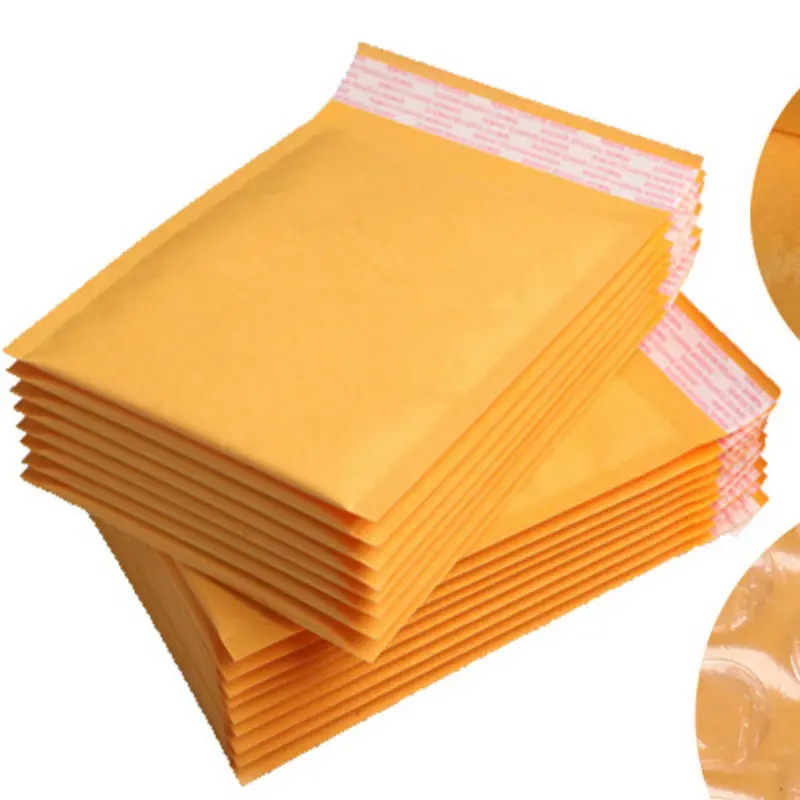 15*18CM 60Pcs Yellow Kraft Poly Bubble Padded Envelope Poly Mailer