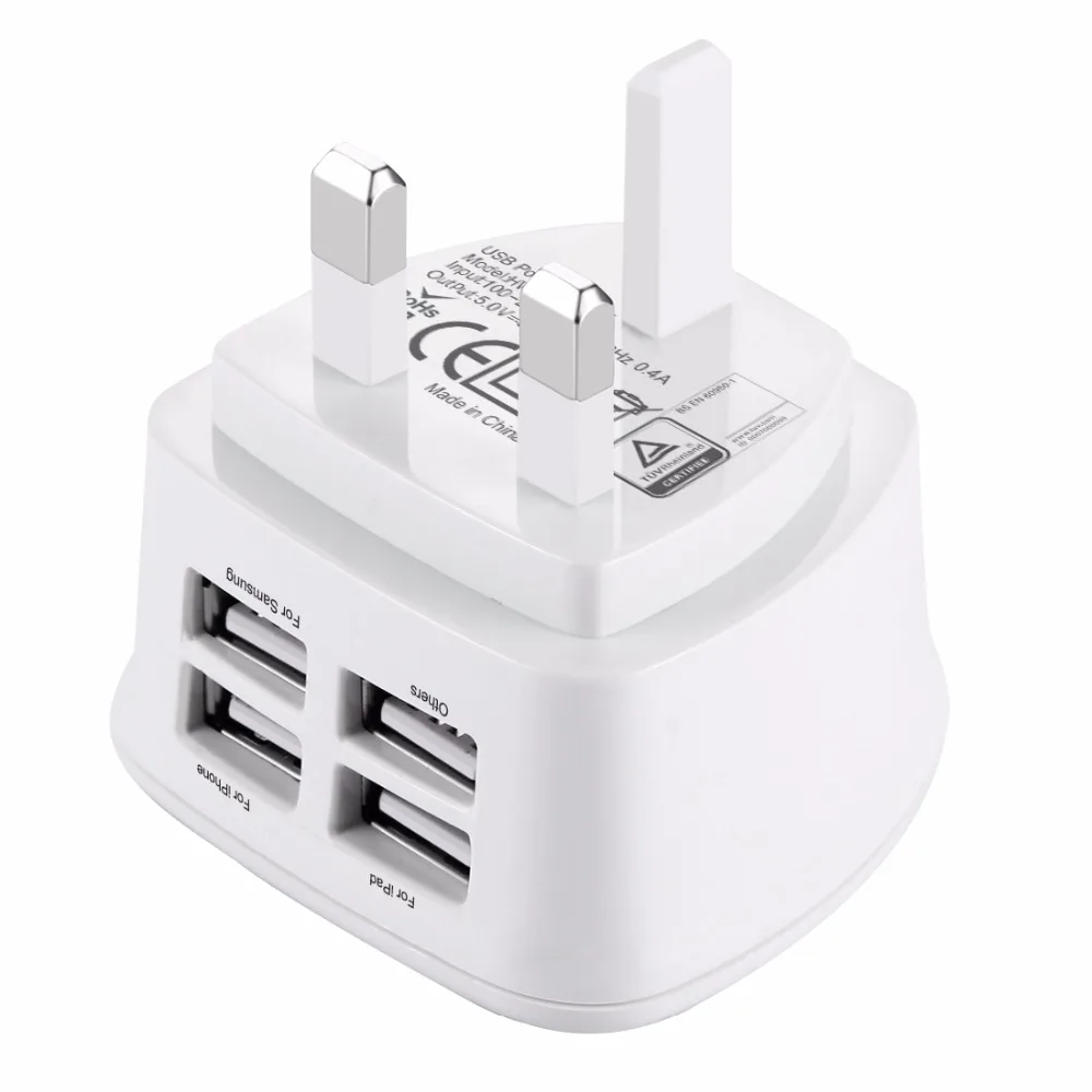 العالمي 5 فولت 3.1A الهاتف شاحن 4 منفذ usb المملكة المتحدة التوصيل الجدار شاحن ل فون X 7 سامسونج S9 Xiaomi huawei أقراص شواحن العالمي 5 فولت 3.1A الهاتف شاحن 4 منفذ usb المملكة المتحدة التوصيل الجدار شاحن ل فون X 7 سامسونج S9 Xiaomi huawei أقراص شواحن