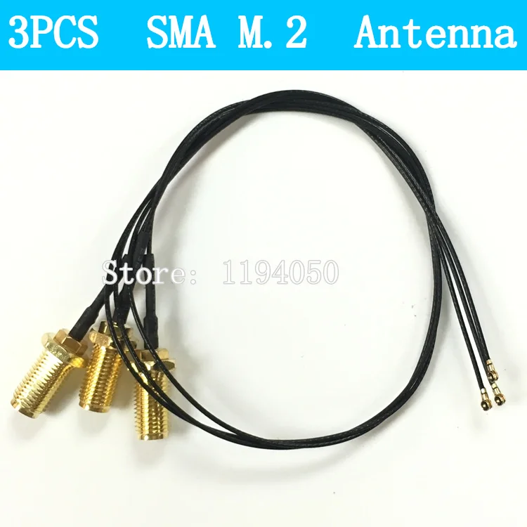 

3Pcs U.FL IPEX MHF4 to RP-SMA 0.81mm RF Pigtail Cable Antenna for NGFF/M.2 19cm/7.4" Wholesale Free shipping 3G 4G Module