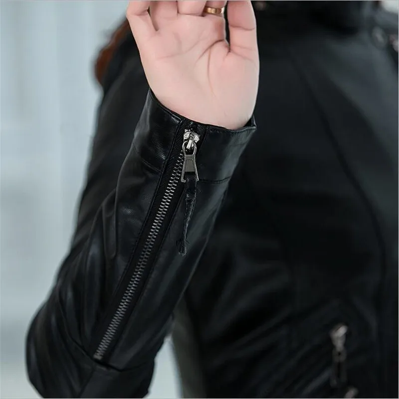 Женский короткий Блейзер из ПУ кожи на молнии|leather short jacket|short leather jacketshort jacket women |