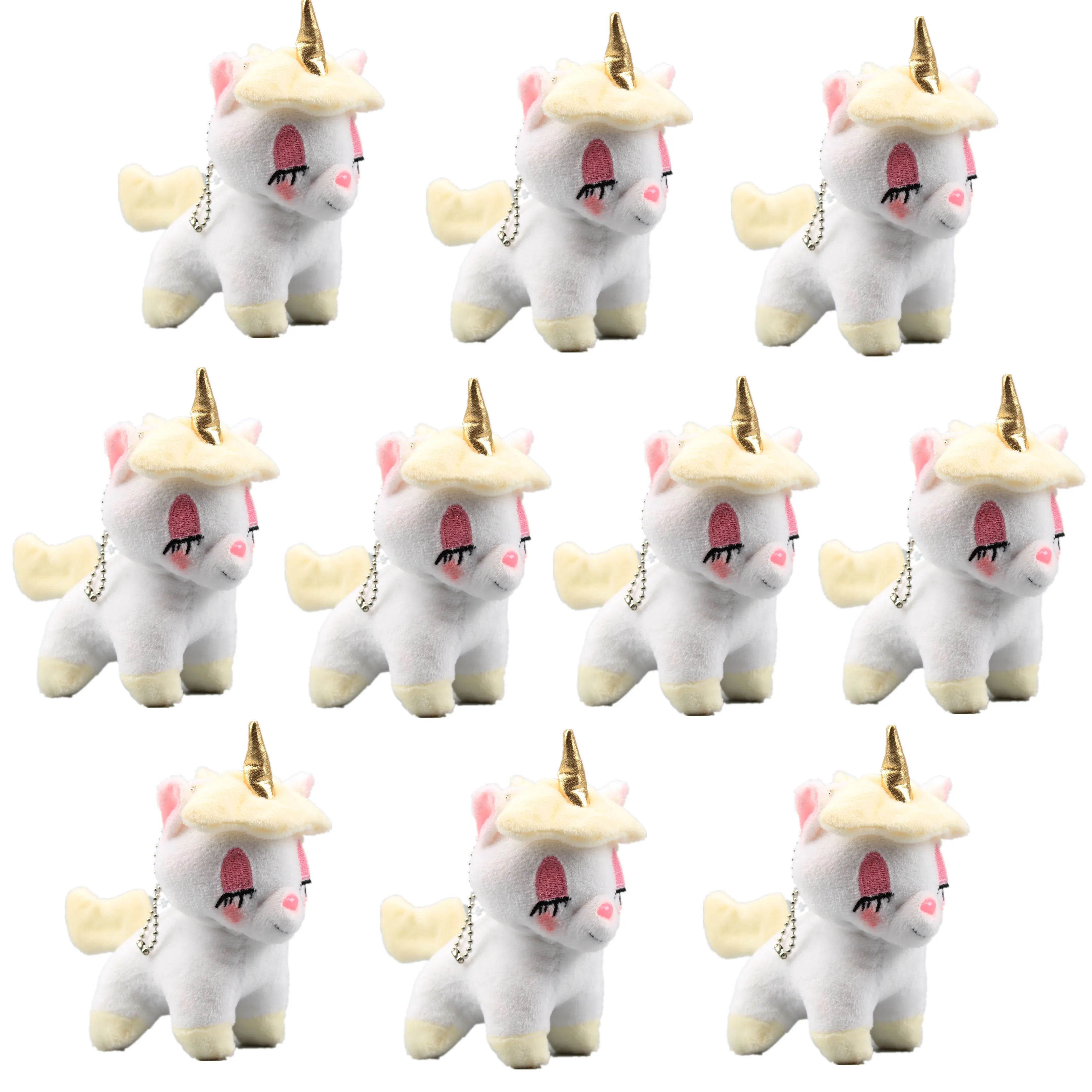 Dessin Anime 10 Pieces Lot Mignon Chevaux Licorne Avec Yeux Plinthe Couleur Jaune Doux Peluche Porte Cles Pendat Kawaii Petites Poupees En Peluche 12 Cm Aliexpress
