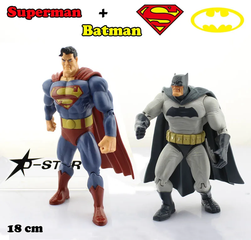 

Free Shipping Cool 7" DC Superheroes Old Style Batman Superman 18cm PVC Action Figure Model Collection Toy Gift Decoration