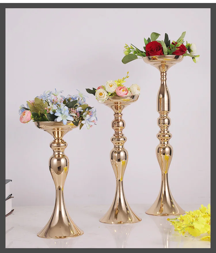 Golden Candlestick Flower Vase (4)
