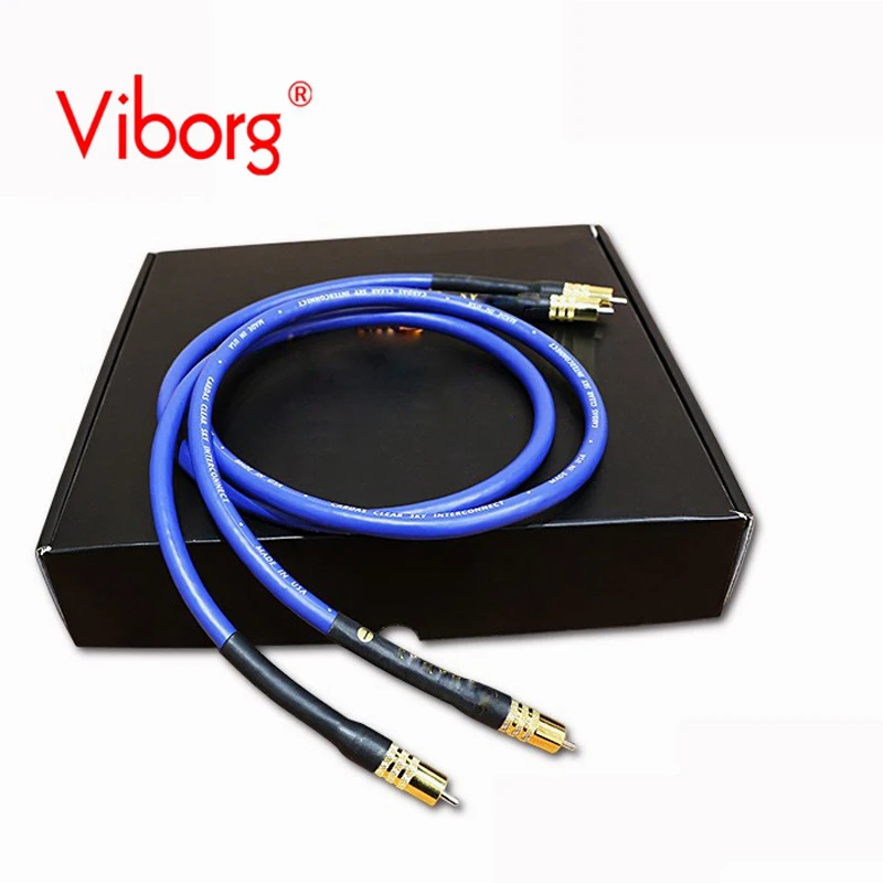 Free shipping Viborg Clear Light Interconnect Cable for CD Play AMP audio rca cable with Gold plated RCA jack