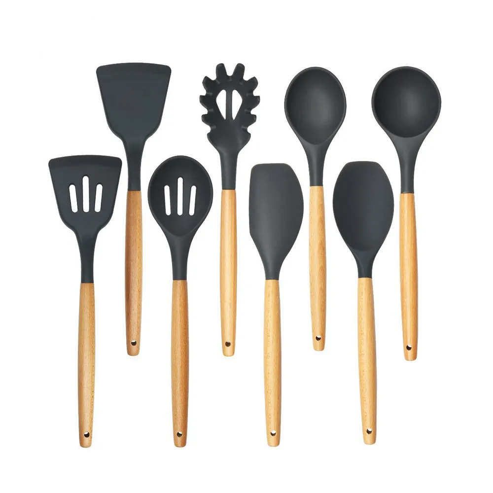 

Kitchen Cooking Utensils Set of 8 Pieces Premium Heat Resistant Baking Tools Pot shovel spoon and kitchenware A30315