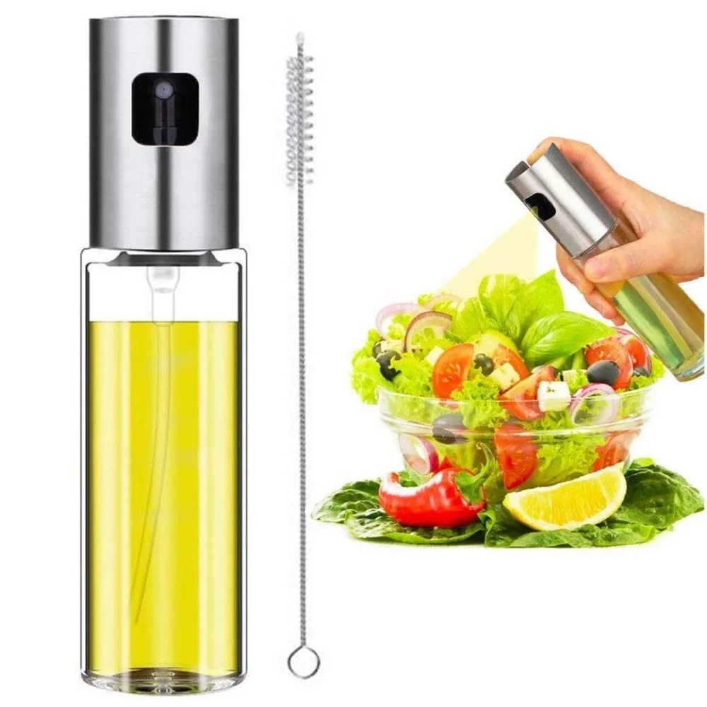 

Stainless Steel Spray Bottles Refillable Olive Oil Vinegar Mist Spraying Bottle Grill BBQ Oil Sprayer Oil Dispenser for Cooking
