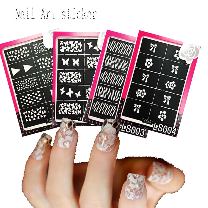 Многоразовый инструмент для штамповки ногтей шаблон наклейки-трафарет Vinyls изображение Руководство лак маникюр ногтей полые наклейки 24 стиля