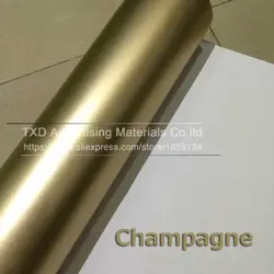 10/20/30/40/50/60x152 см/lot Champagne Gold Матовая атласная хром автомобиля винила Обёрточная бумага Плёнки Стикеры Bubble бесплатно Car Styling по Бесплатная