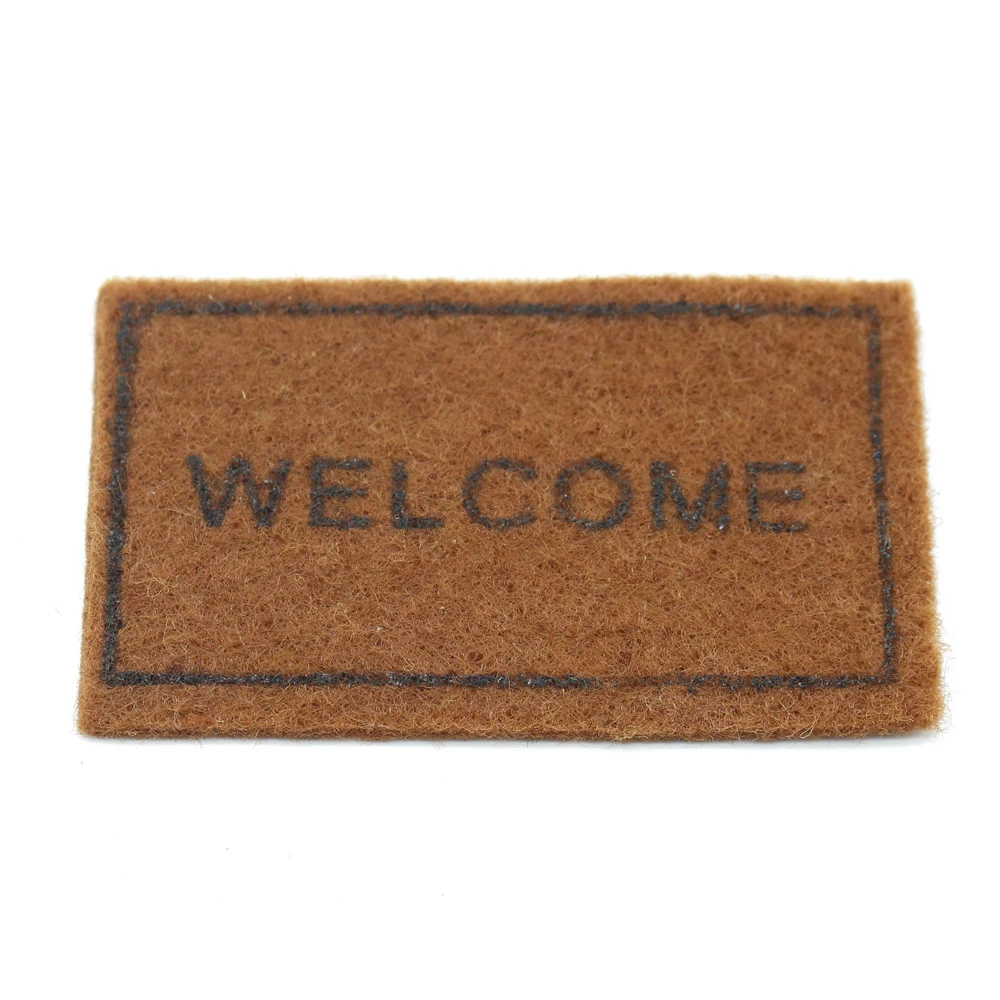 

1/12 Scale Dollouses Miniature Front Doormat Blanket Welcome Rug Mini Toy Stylish Dollhouse Toy Accessory