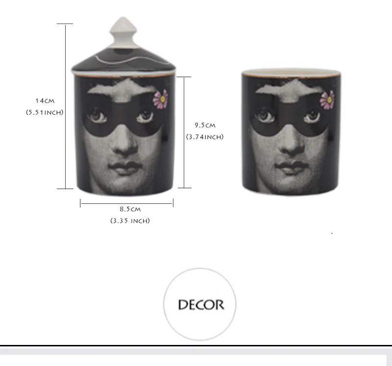  Fornasetti Candle Holder Jewerlry Storage Dressiing Pen Jar Cup Makeup Pen Organization Holder Huma