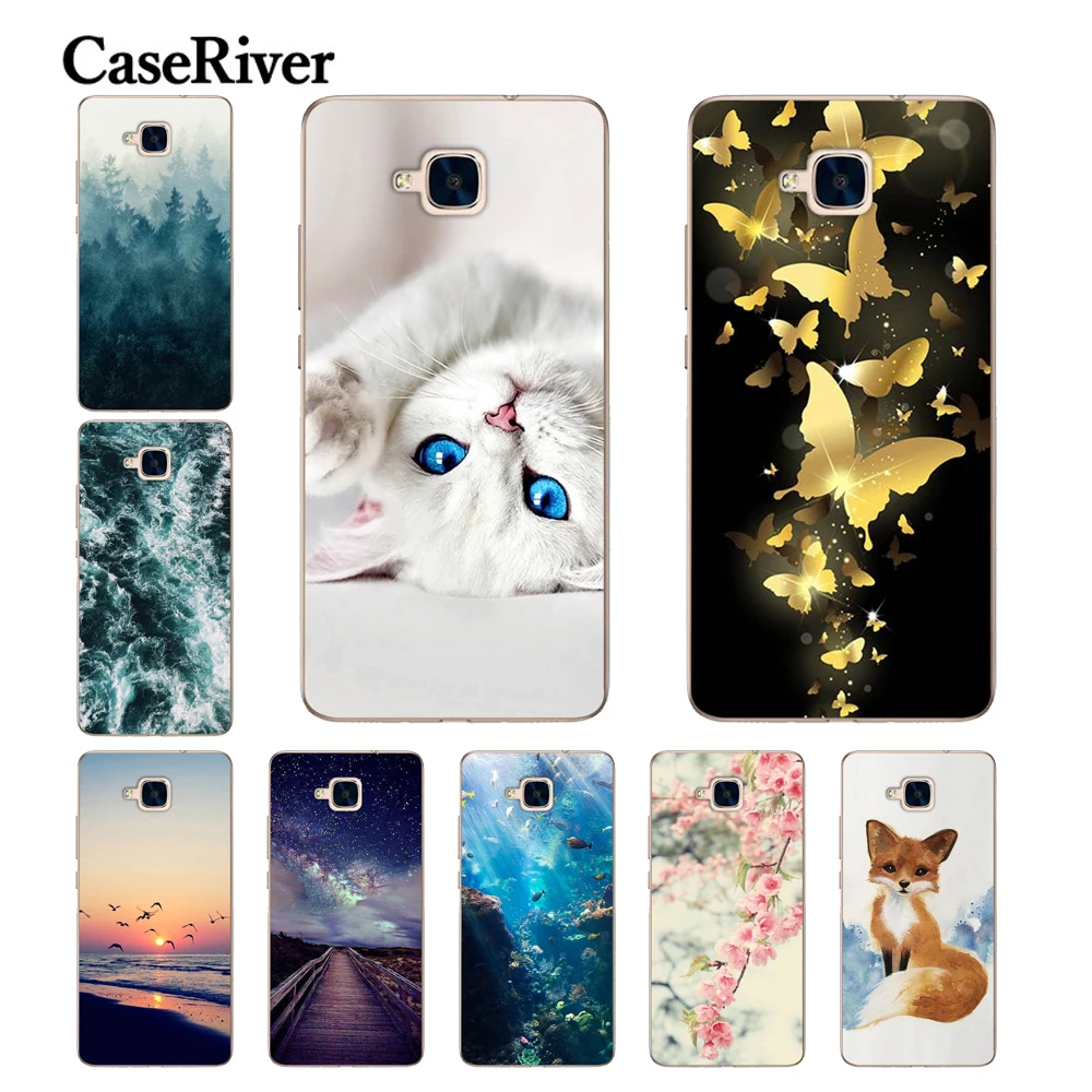 

CaseRiver Huawei Honor 5C Case Cover Without Fingerprint Hole Soft Silicone TPU Fashion Printed Drawing Phone Back Protective