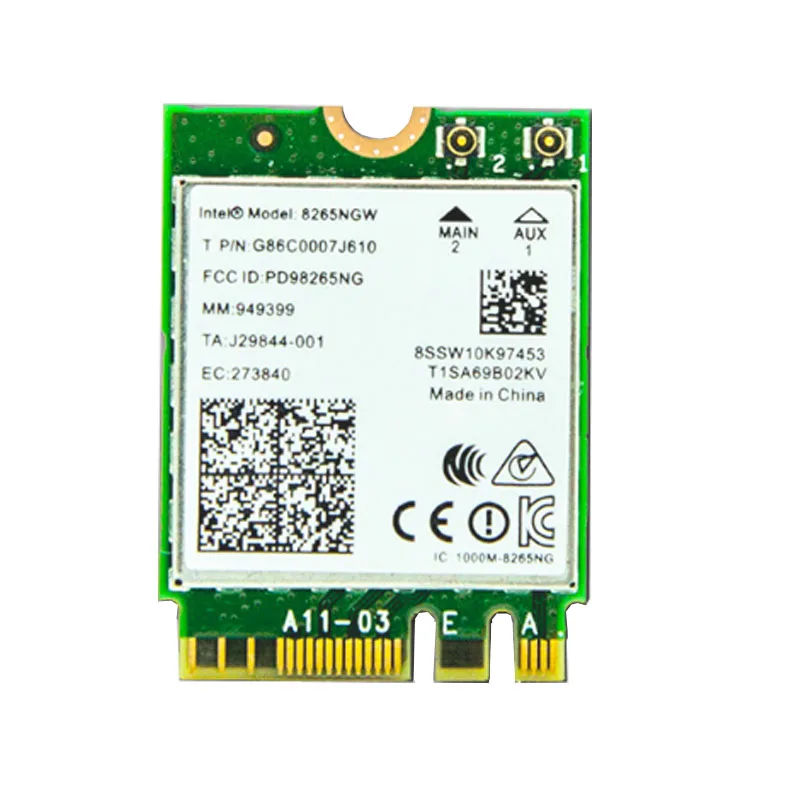 

8265NGW 8265AC 867Mbps 802.11ac M2 NGFF WiFi laptop Wireless Adapter Network Card Bluetooth 4.2/MU-MIMO/Intel vPr/Microsoft