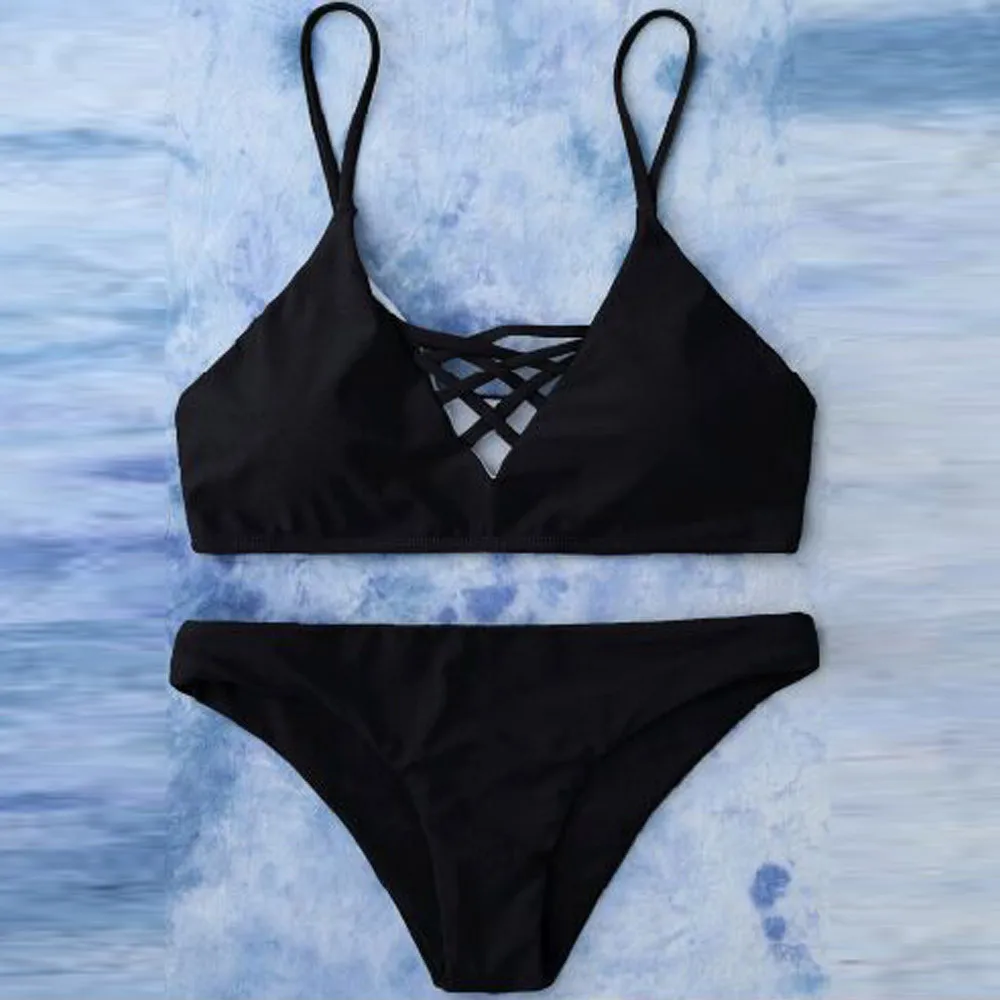 

Swimwear Women Bikini Set Bandage Push-Up Swimsuit Bathing Beachwear vikinis para mujer 2019 traje de bao mujer stroj kompielowy