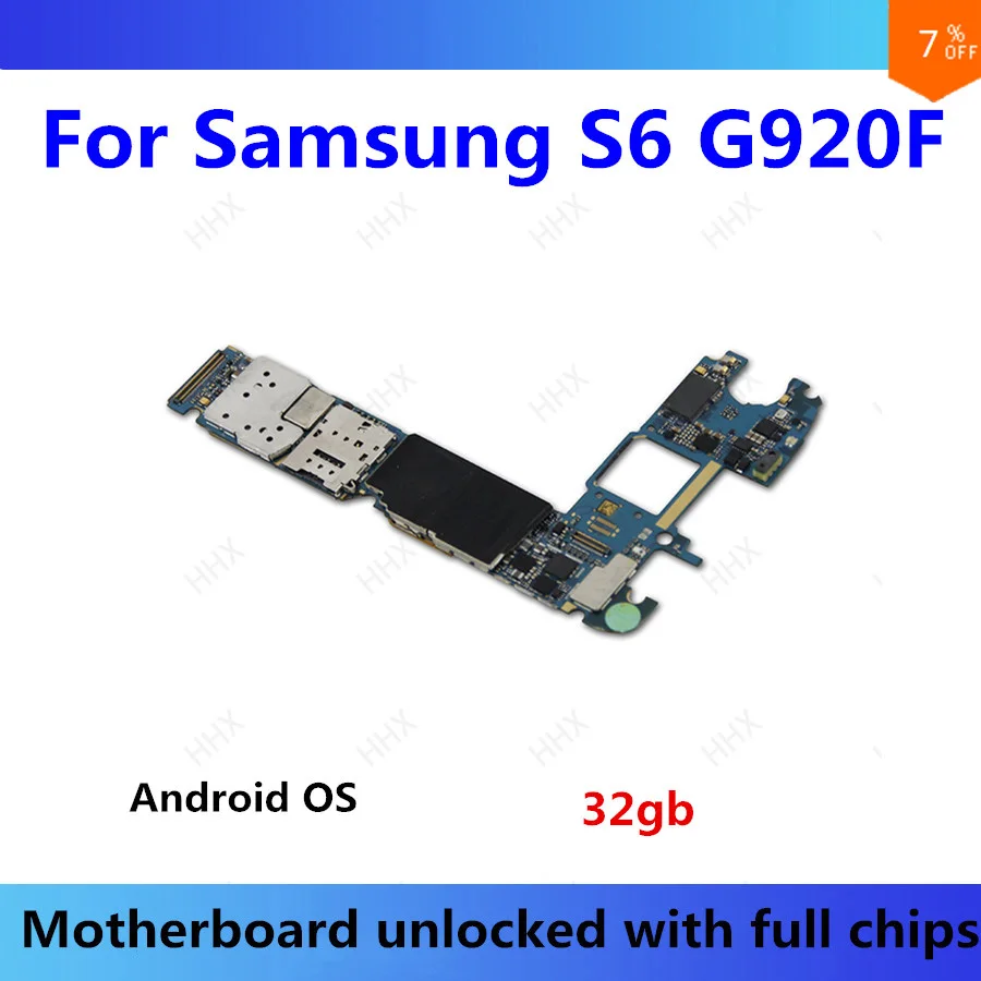 

S6 board Unlocked for Samsung Galaxy S6 G920F motherboard S6 logic board with chip G920F Android OS Support mainboard HOT SALE