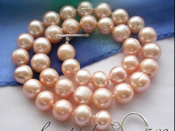 

shipping> >>>z3107 17inch 12mm pink round freshwater pearl necklace