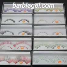 10 пар/партия, Модные Цветные накладные ресницы, маскарадные Накладные ресницы перьевые ресницы, модные вечерние инструменты для макияжа