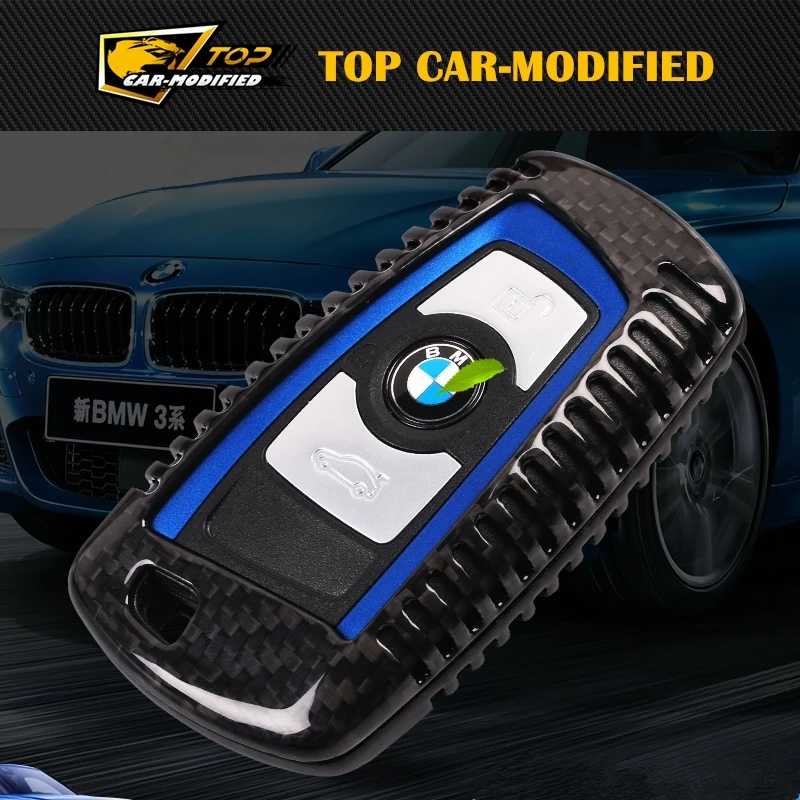 

Free shipping 100% Carbon Fiber Smart Key Cover Key Case Key Fob box For BMW Car Auto Remote Key Fob Holder Case Cover For BMW