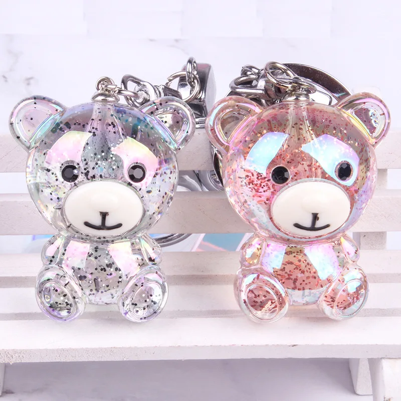 

Bear Powder Key Ring Fantasy Keychain Glitter Quicksand Star Keychain Car Key Pendant Creative Birthday Gift