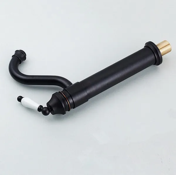 Oil Rubbed Bronze Gooseneck Porcelain Single Handle Swivel Kitchen Bathroom Sink Basin Faucet Mixer Taps anf105