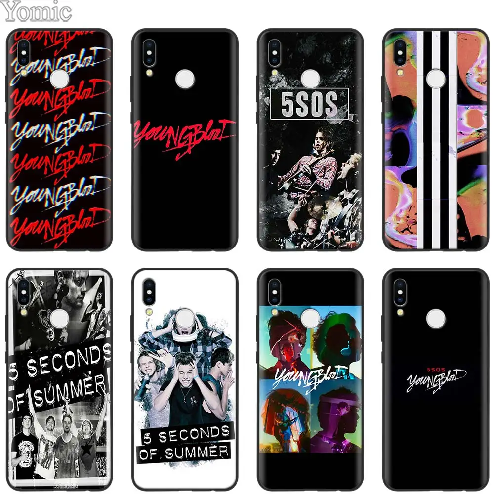 

5Sos YOUNGBLOOD 5 Seconds of Summer Silicone Case for Xiaomi Redmi 5 6 7 Note 5 6 7 Pro S2 GO Mi Play 8 Lite 9 A2 Lite Black Sof