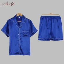 Сексуальная пижама отложным Пижама с воротником для Для женщин Летнее атласное платье, замыкание пижамный комплект Детские пижамы De Mujer Ночное Устанавливает ночную рубашку E1188