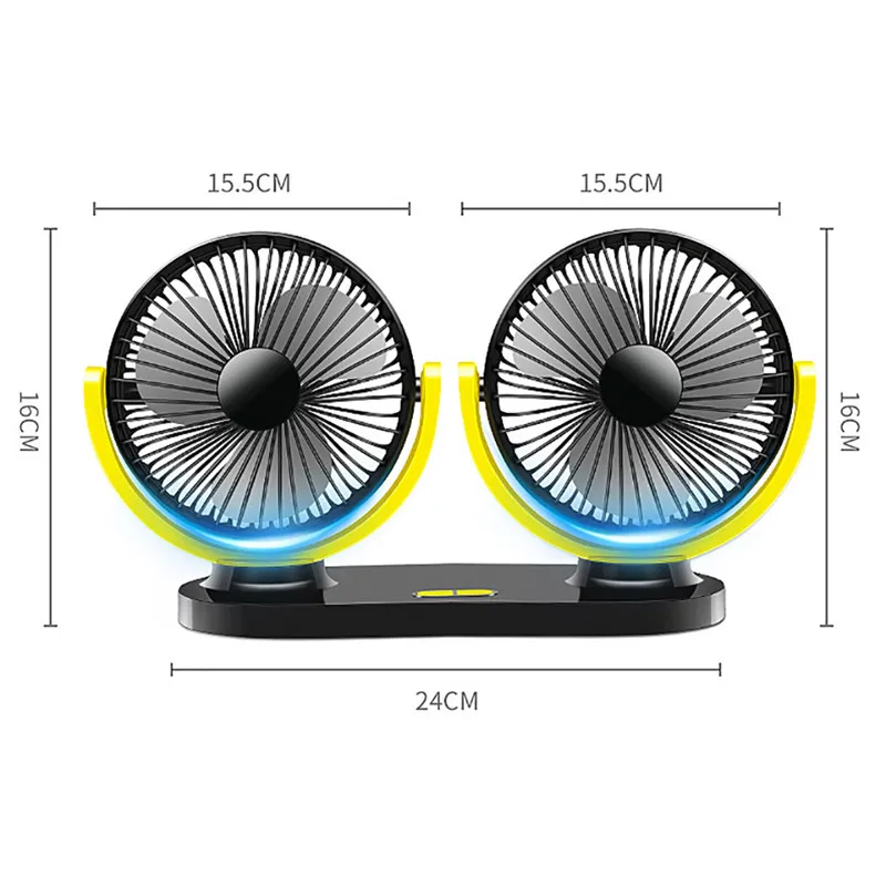 1 шт. автомобильный воздушный вентилятор 24x16x14 см 10 Вт DC 12 в-24 в универсальный двойной головкой охлаждения приборной панели вентиляции Осциллирующий воздушный вентилятор Прямая поставка 19Y22