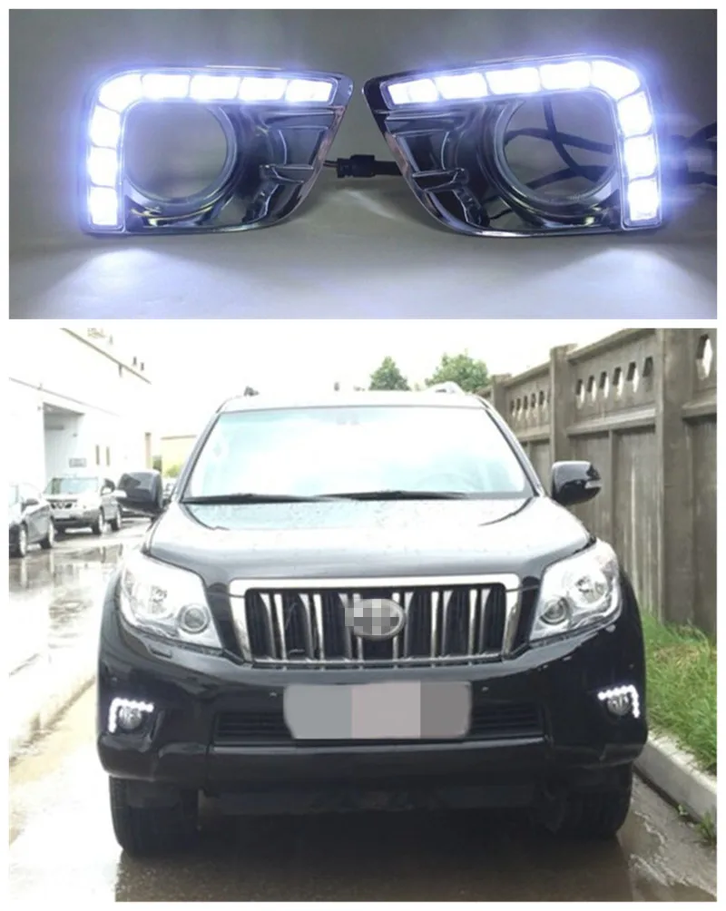 

LED DRL Daytime Running Light For Toyota Prado FJ150 LC150 2010 2011 2012 2013 Land Cruiser 2700/4000 LED DRL Fog Lamp cover