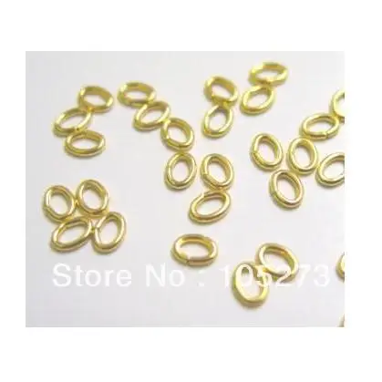 

New Arriver 100PCS Gold Plated Oval Open Jump Rings 4x6mm 22 KT Gold Plated Color Wholesale New Free Shipping