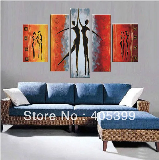 Free Shipping!!! Musuem Quality 5PCS /Set Huge Modern Oil Painting On Canvas Hotel Wall Art JYJLV263 | Дом и сад