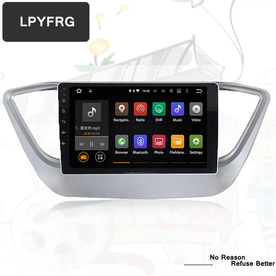 

Android 7.1 9 inch RAM 2+32GB CAR DVD for Hyundai Solaris accent Verna i25 2016 2017 radio GPS navigation Tape Recorder Free map