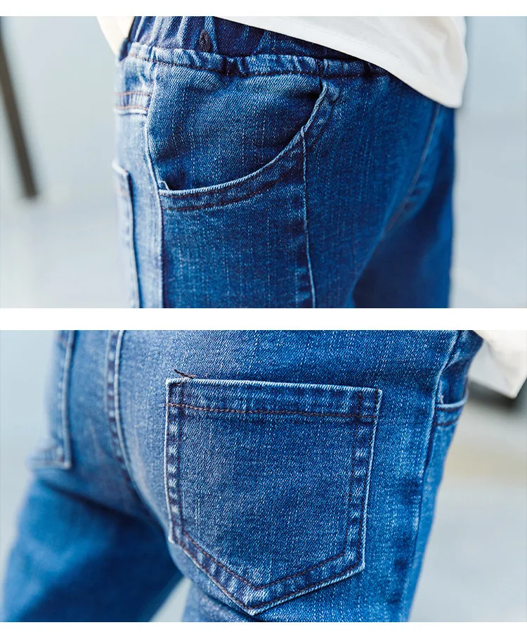 Новые милые весенние джинсы средней посадки для девочек Детские эластичные джинсовые расклешенные брюки штаны для девочек от 3 до 8 лет