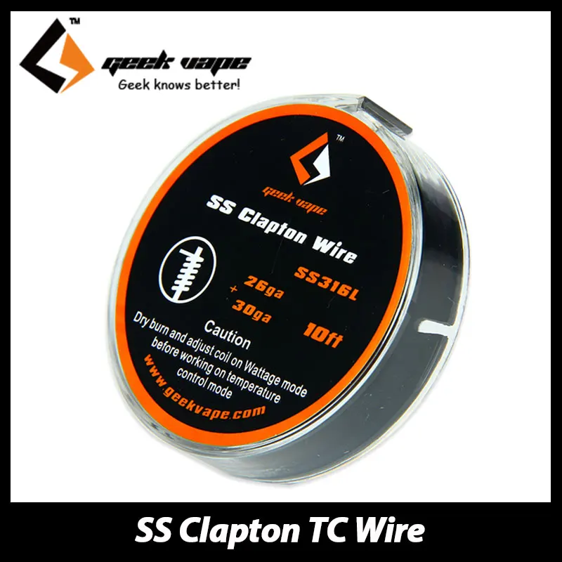 10 футов оригинальный GeekVape SS Clapton TC провод 26GA + 30GA для Griffin rta/Peerless RDA/Ammit RTA