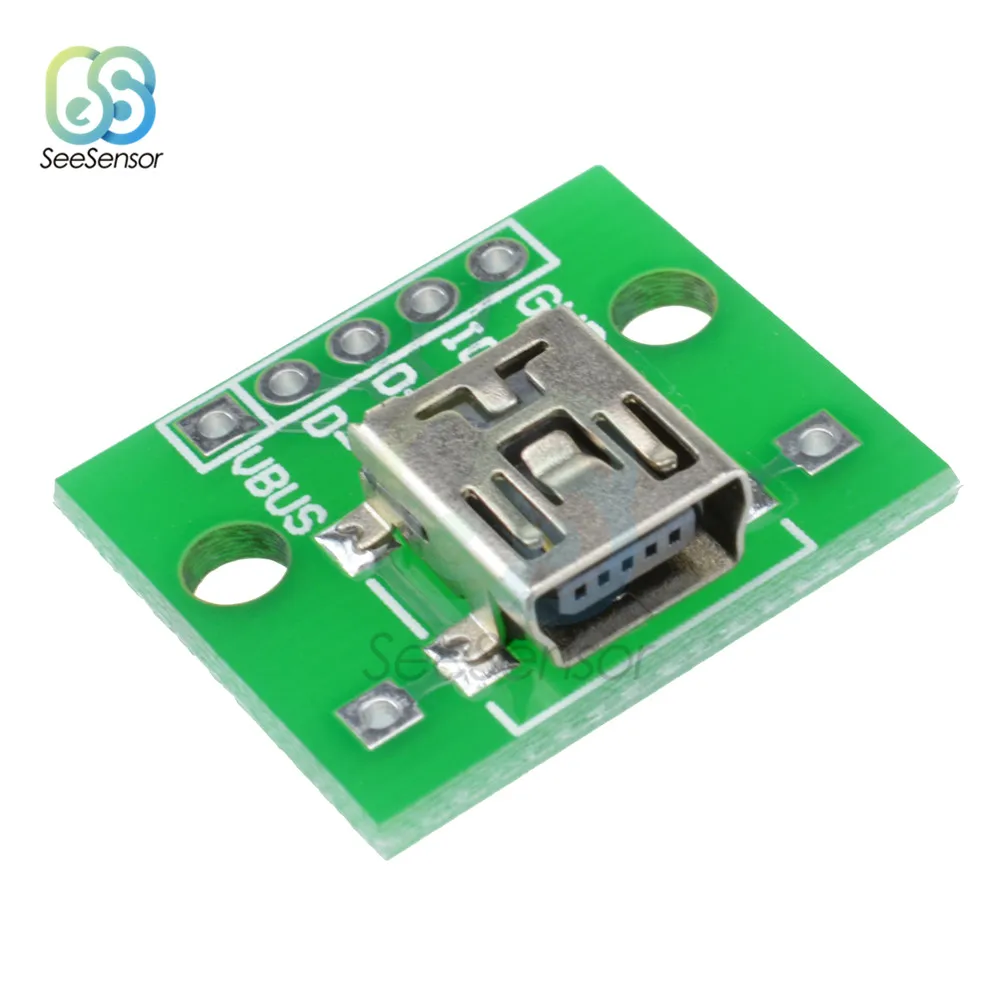 Mini USB 5 шт. Мини Micro USB Для DIP адаптер конвертер тип A Женский Мужской USB адаптер 2,54 мм Печатная плата Разъем DIY Электронный - Цвет: Mini USB