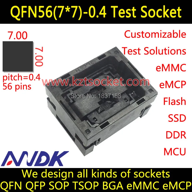 QFN56(7x7) 0.4 Socket QFN56 Socket MLF56 Socket MLP56 Socket,Open top