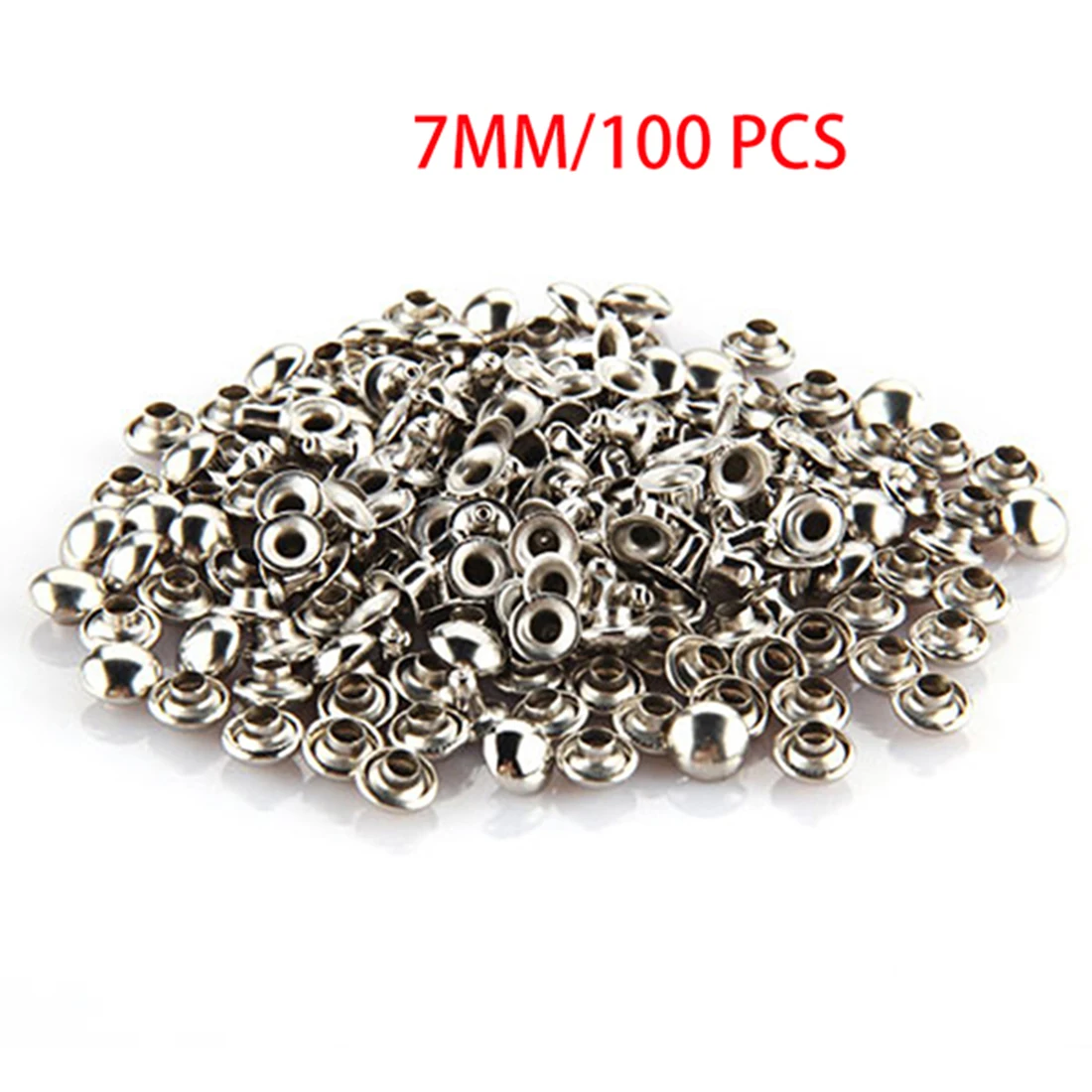 

Nice 100pcs Punk Spikes Studs Round Flat Rapid Mushroom Decorative Rivets DIY Set 7mm For Clothes Clothing Bag Shoes Leather